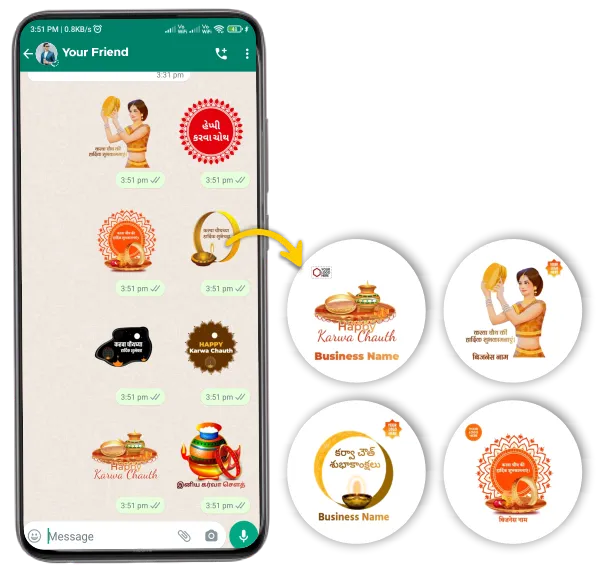 Karva Chauth whatsapp sticker poster